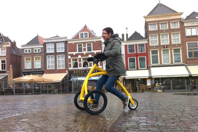 The Alinker Nonmotorized walking trike without pedals