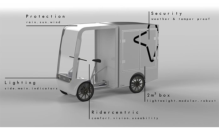EAV 2Cubed Electric cargo vehicle for last mile delivery