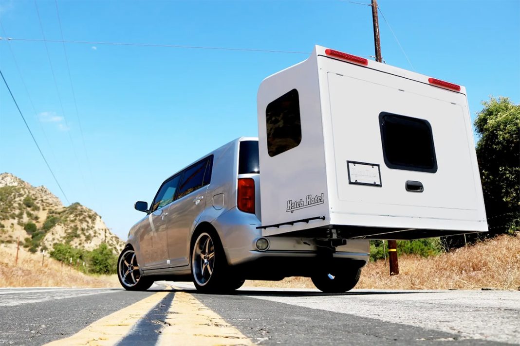Hitch Hotel's innovative expanding micro camping trailer