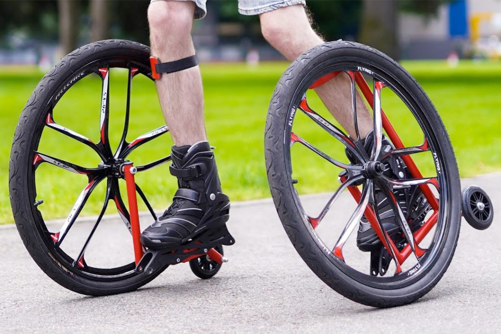 Engineer adds bicycle wheels to inline skates