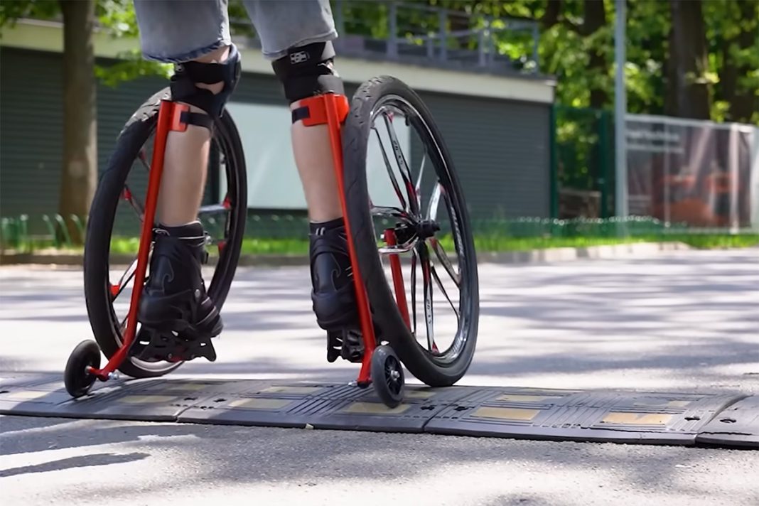 Engineer adds bicycle wheels to inline skates