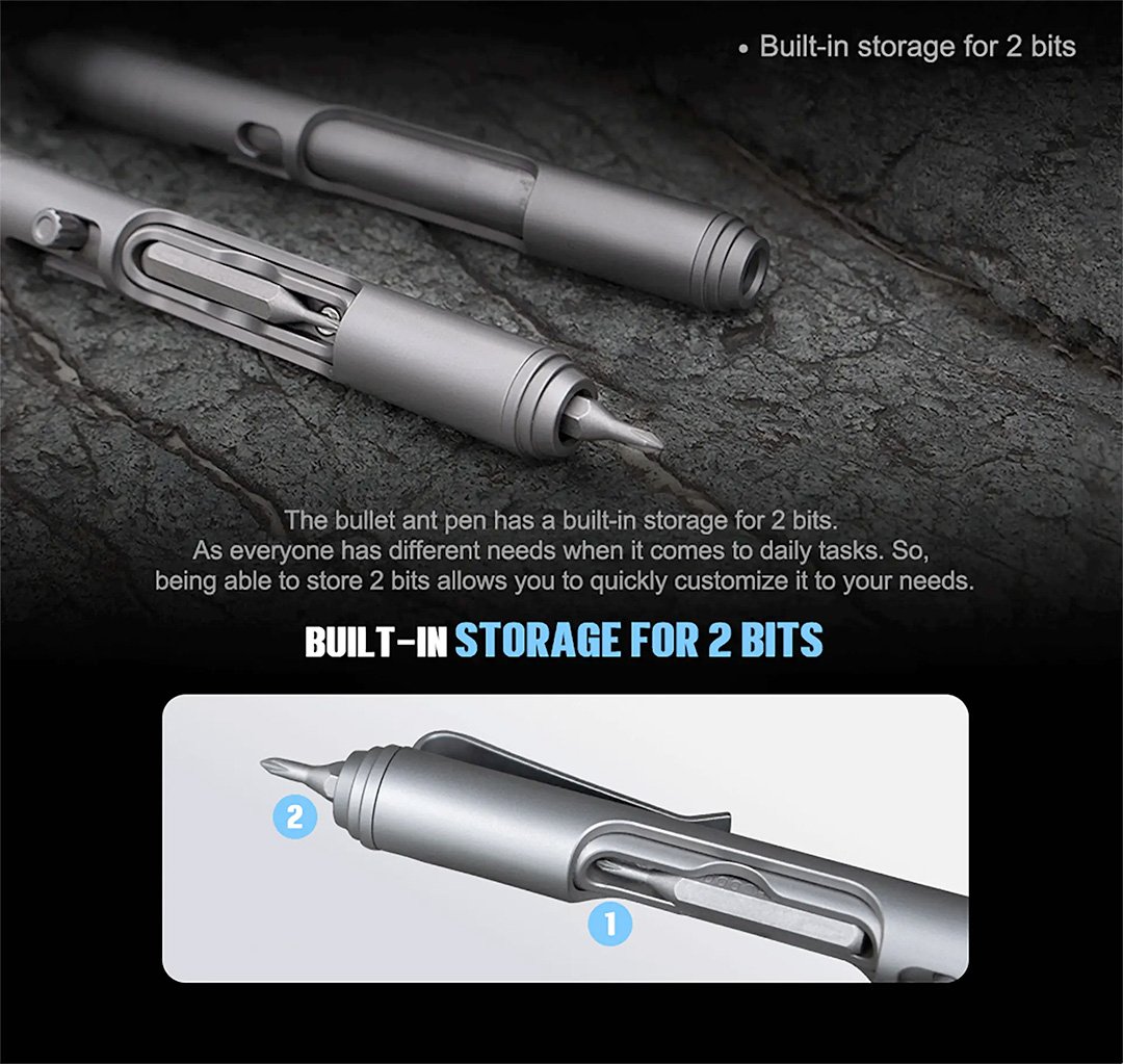 Bullet Ant 2.0 Multitool Pen Storage for Bits