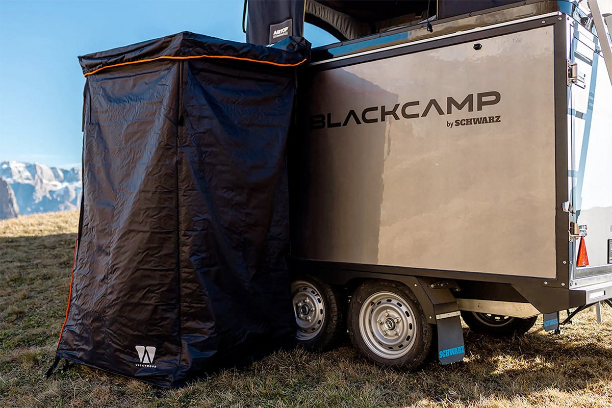 Schwarz Blackcamp FREEda Camping Trailer Outdoor Shower