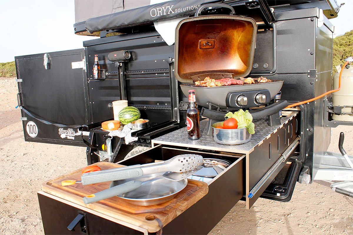 VanMe Bobo Modular Camper Trailer Meal Preparation