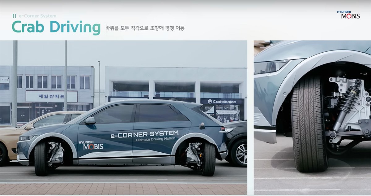 Hyundai Mobis E-Corner System Crab Driving