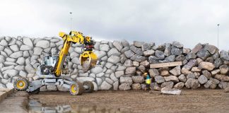 HEAP Autonomous Excavator Builds Giant Stone Wall