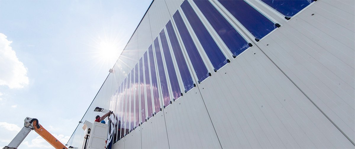 Heliatek HeliaSol Flexible Solar Film Retrofitting Buildings