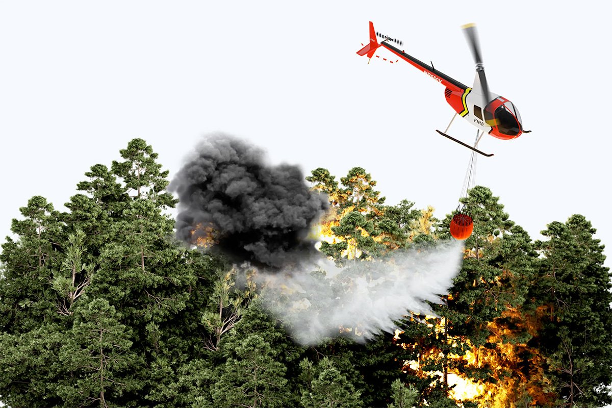 Rotor R550X Full-size Autonomous Helicopter Firefighting