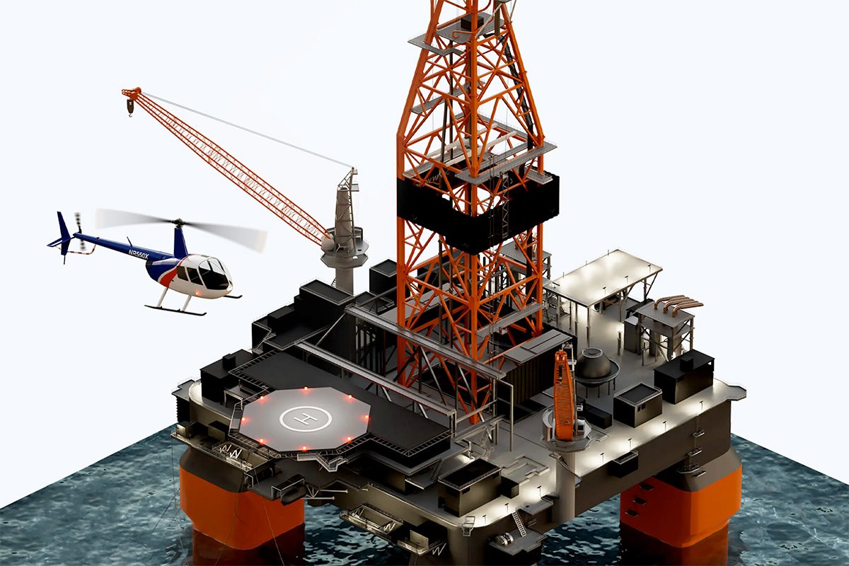 Rotor R550X Full-size Autonomous Helicopter Oil Rig Delivery