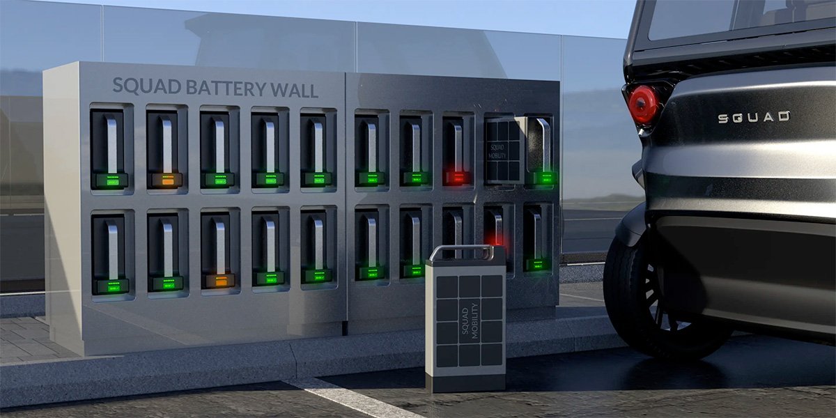 Squad Mobility Solar City microEV Swappable Batteries