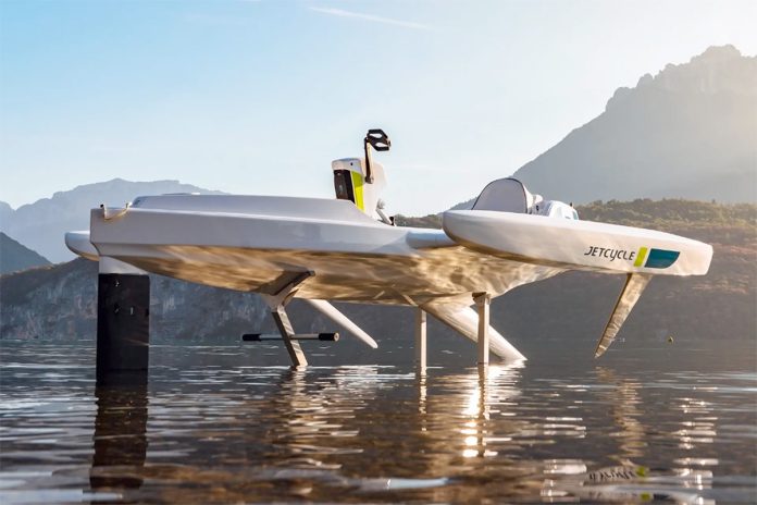E-Jetcycle Tri-hull Recumbent eBike