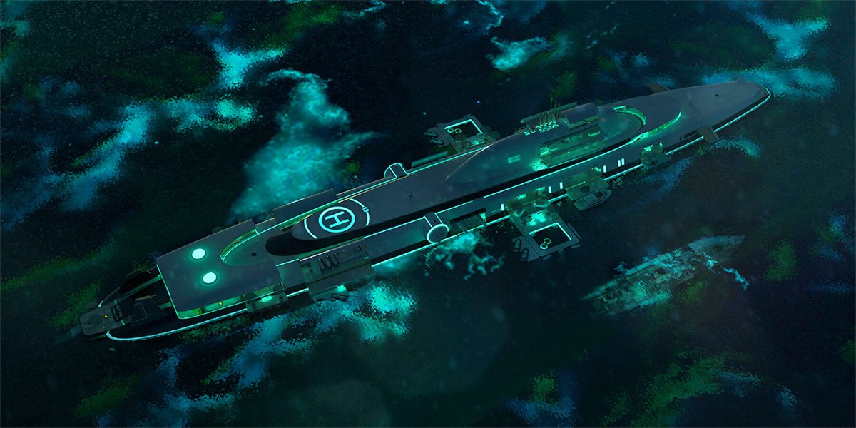 Migaloo M5 Submersible Superyacht Glow in the Dark