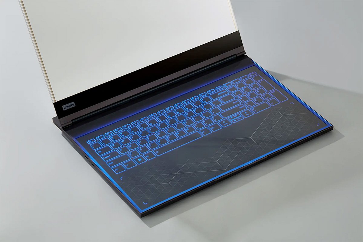 Lenovo ThinkBook Transparent Display Laptop Concept Touch Keyboard Stylus