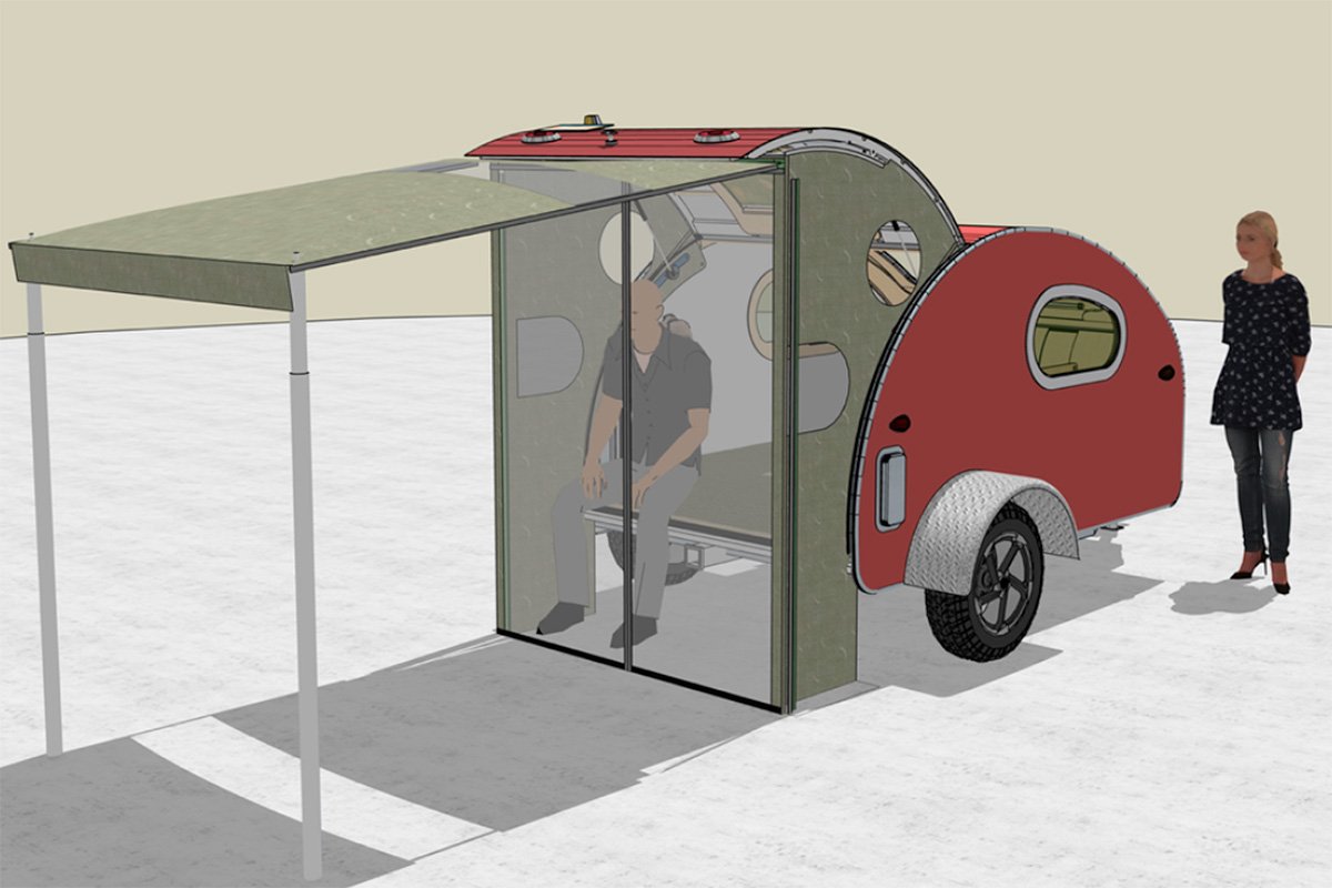 Daytripper Micro-camping Teardrop Trailer Rear Awning Tent