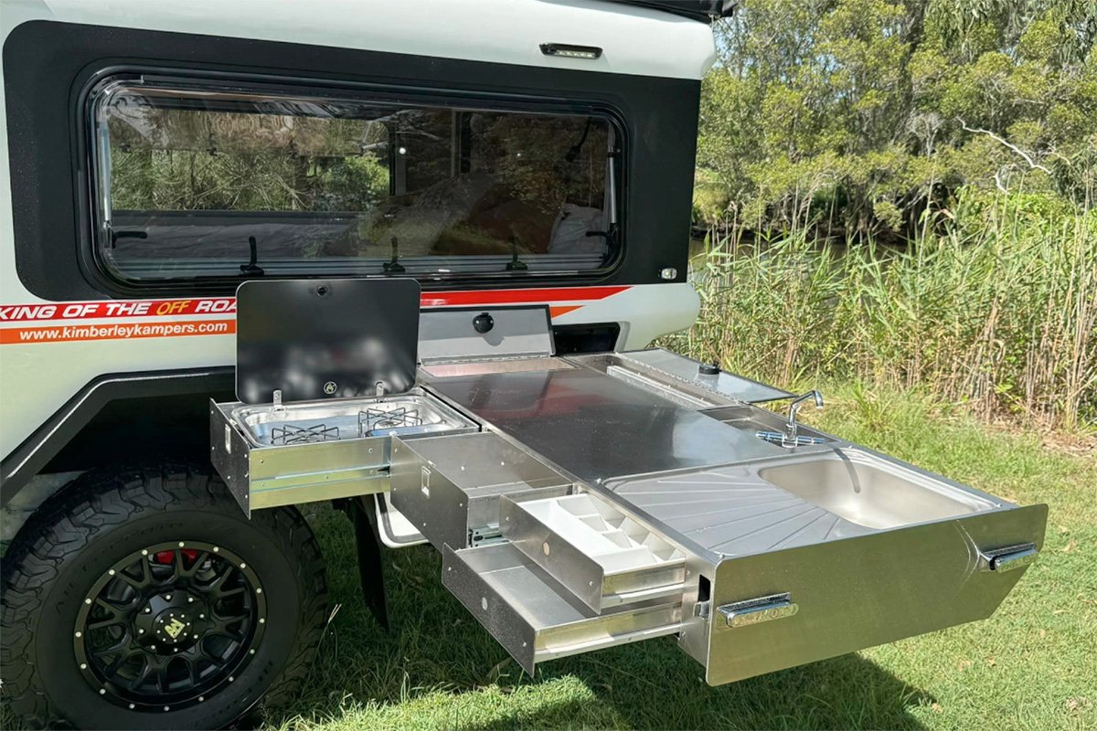 Kimberley Kube Off-road Teardrop Camper Slide-out Kitchen