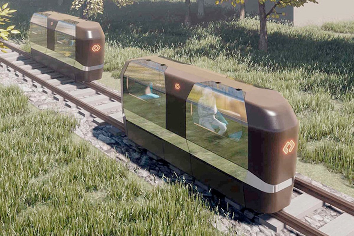 MONOCAB Monorail Two Cabs One Track