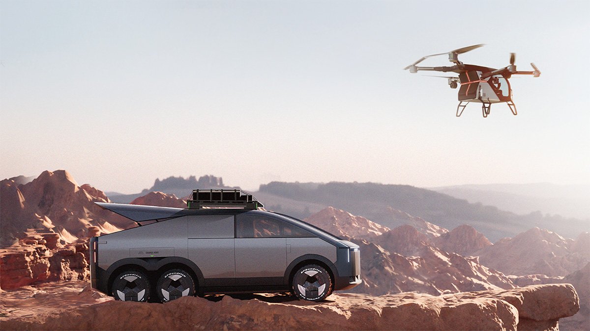 XPENG AEROHT Modular Flying Car Concept Offroad Aerial