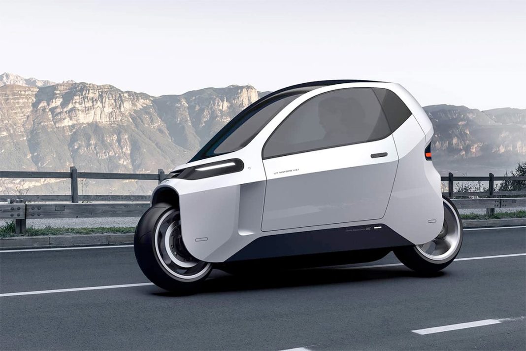 Lit Motors' AEV is a selfbalancing, fullyenclosed electric motorcycle