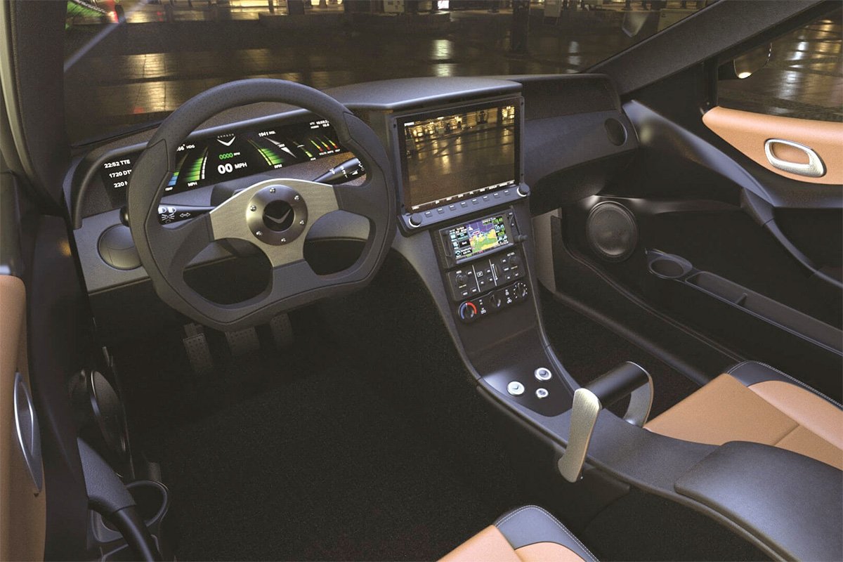 Samson Sky Switchblade Flying Car Dashboard Rendering