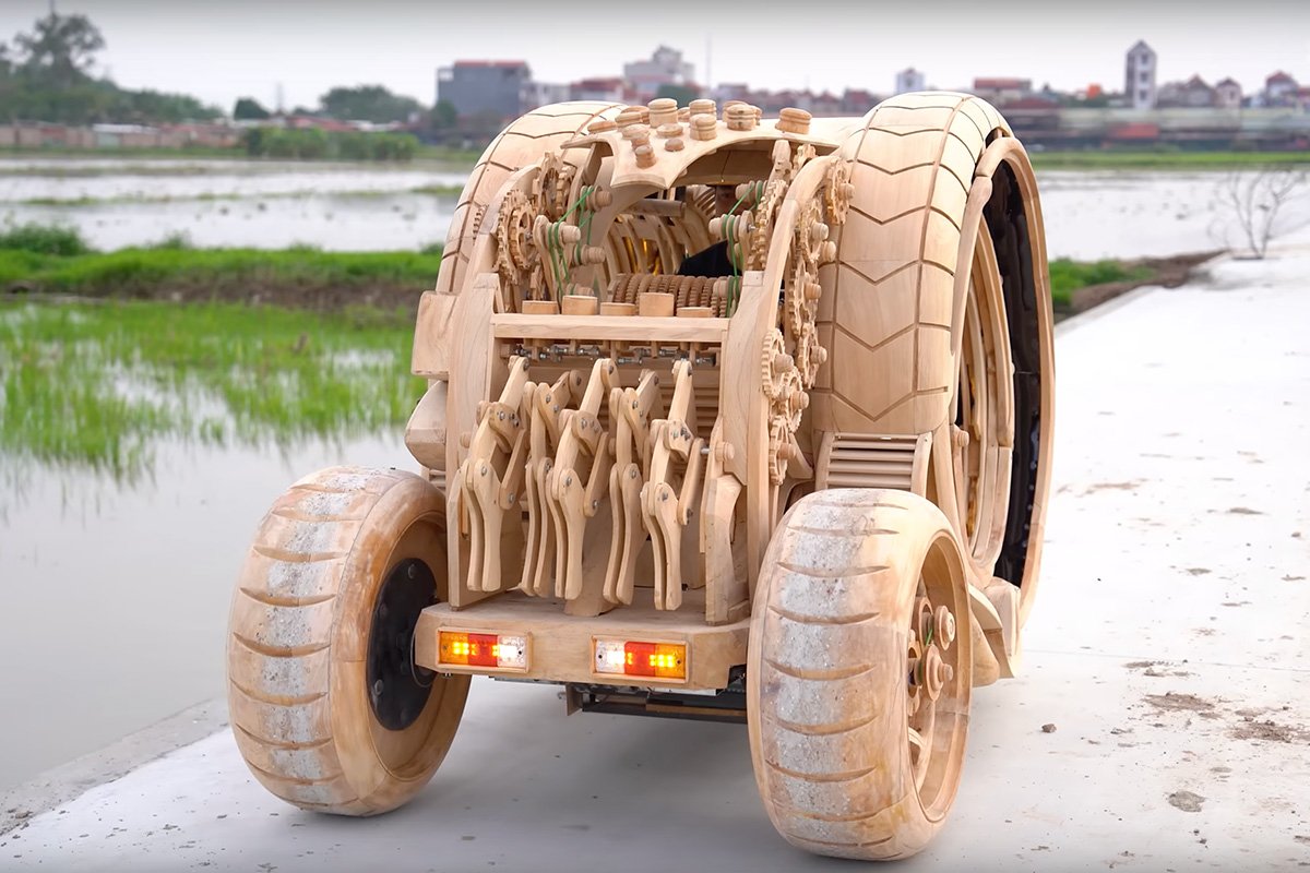 Wooden Vehicle ND Woodworking Art Front Vision