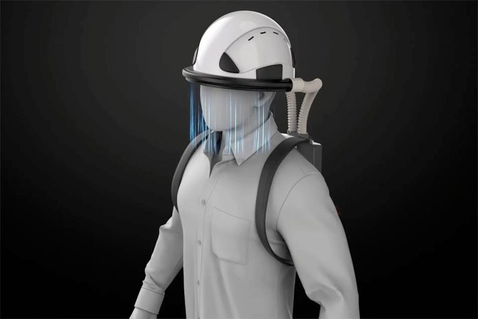 Air Curtain Hard Hat Invisible Face Mask