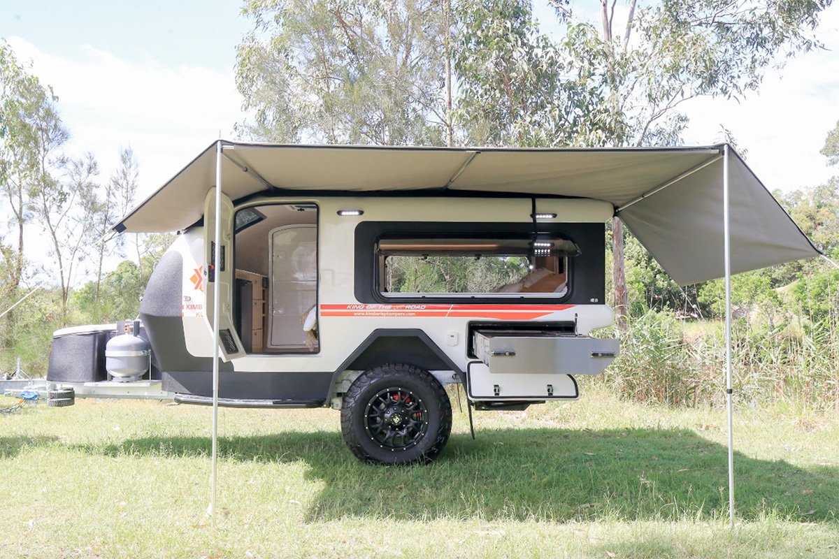 Kimberley Kube Teardrop Camper Trailer Awning Setup