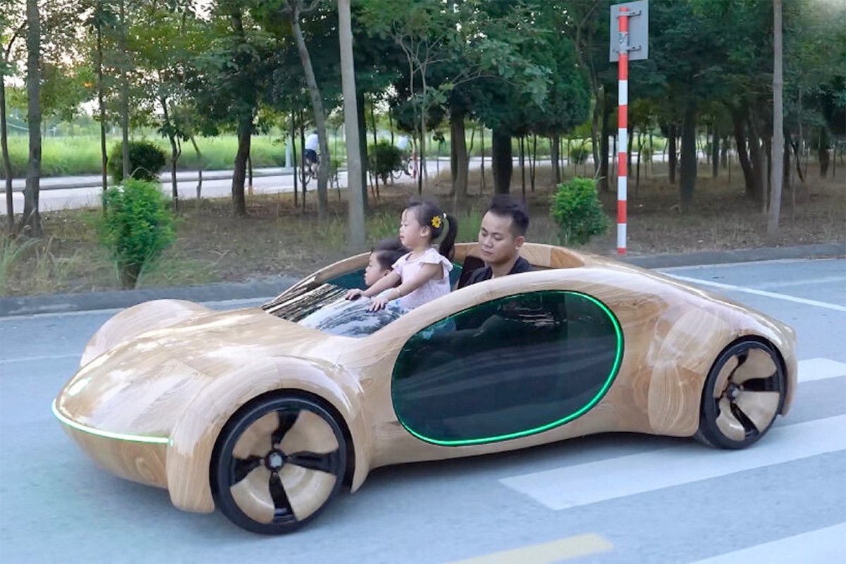 Apple Concept Car ND Woodworking Art Open Top