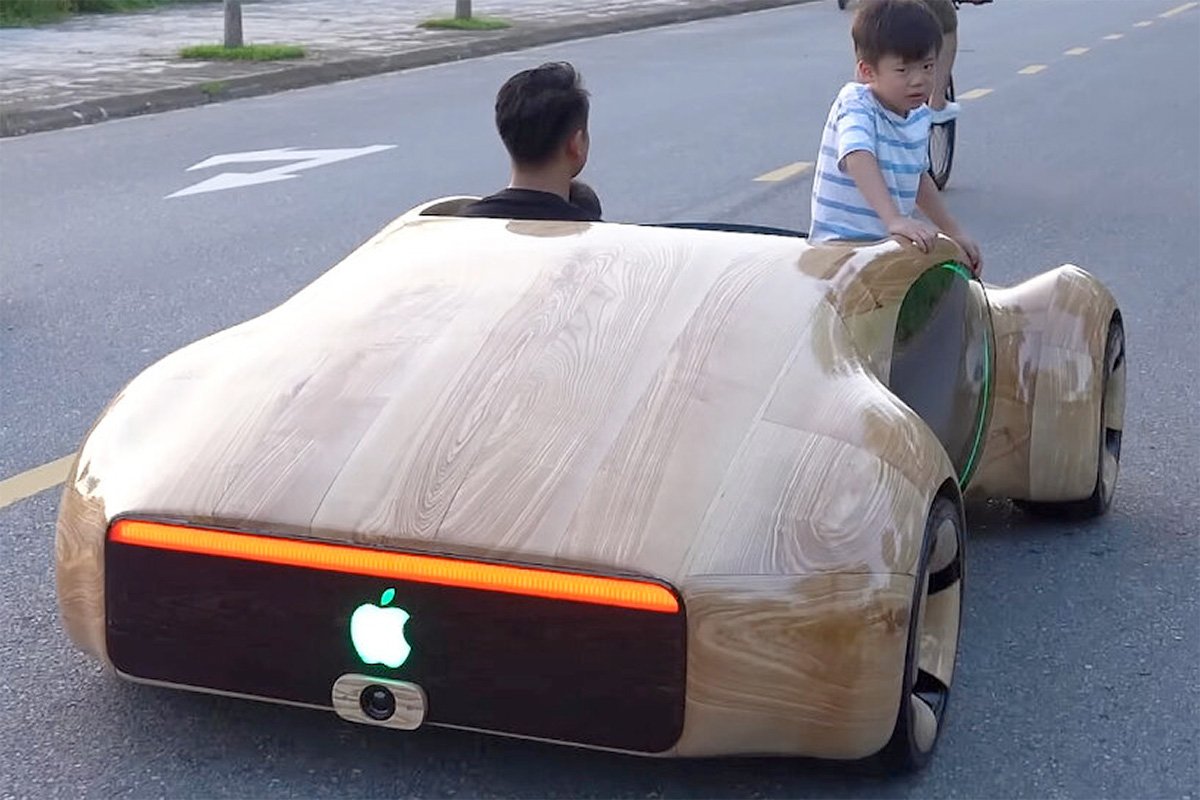 Apple Concept Car NDWoodArt Rear Logo