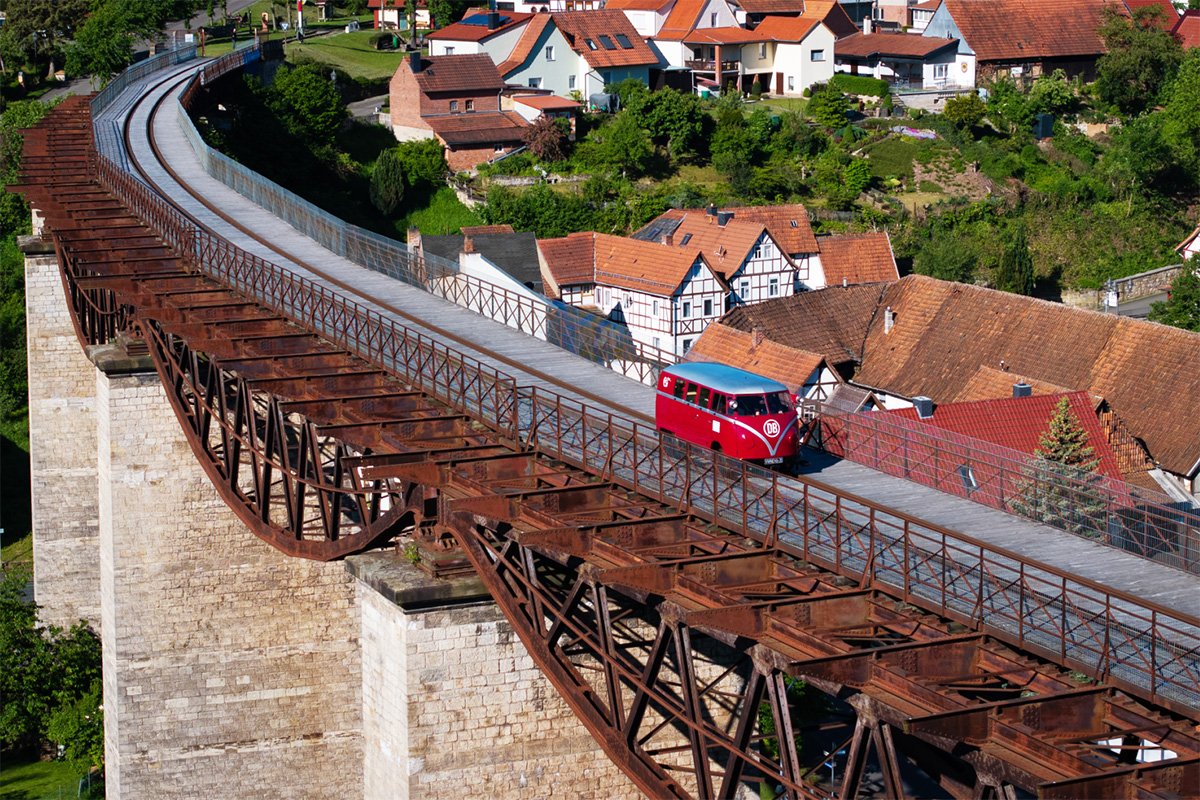Classic VW Bulli Camper Rail Bus Lengenfeld Viaduct