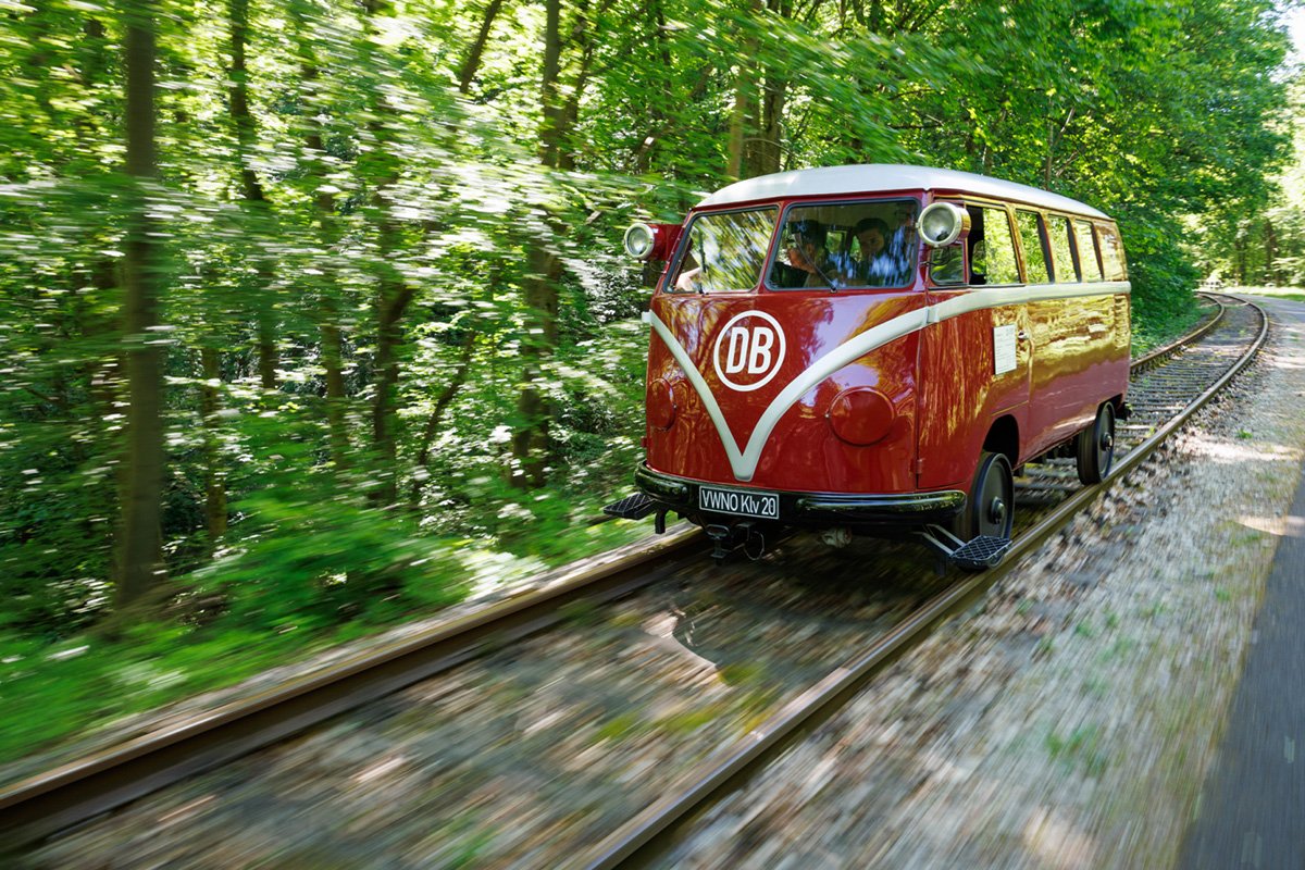 Classic VW Bulli Camper Rail Bus Rides Again