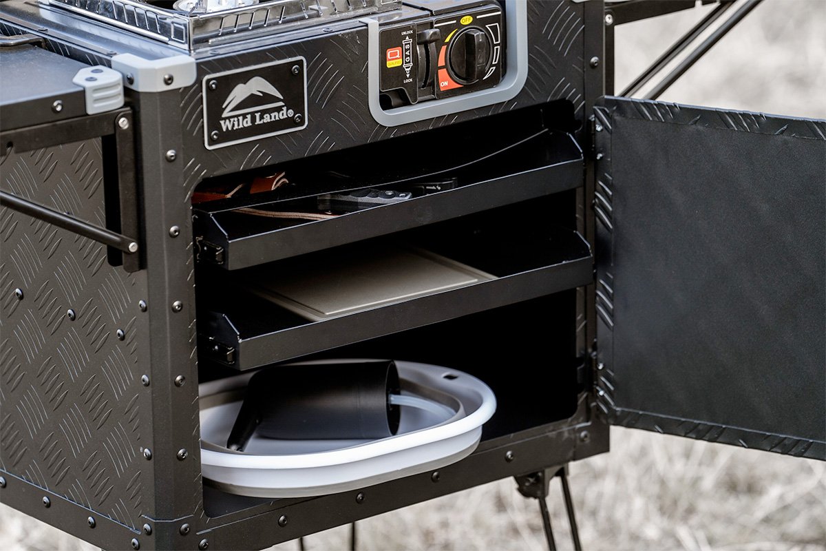 Expandable Camping Pod Kitchen Cruiser Internal Storage