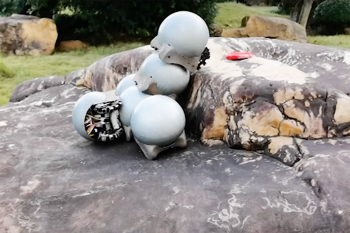 Iron-shelled Robo-snails Swarm Climbing