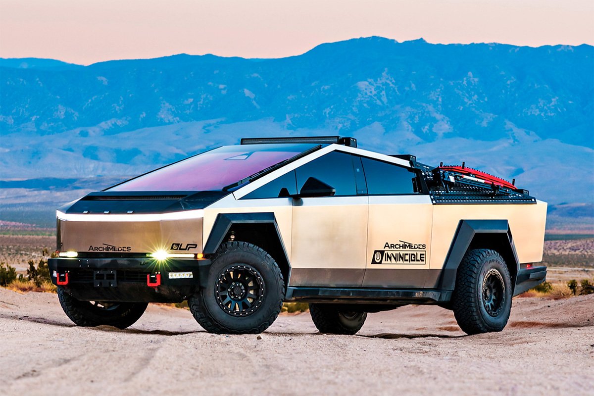 Jet-fueled Cybertruck Sting Baja