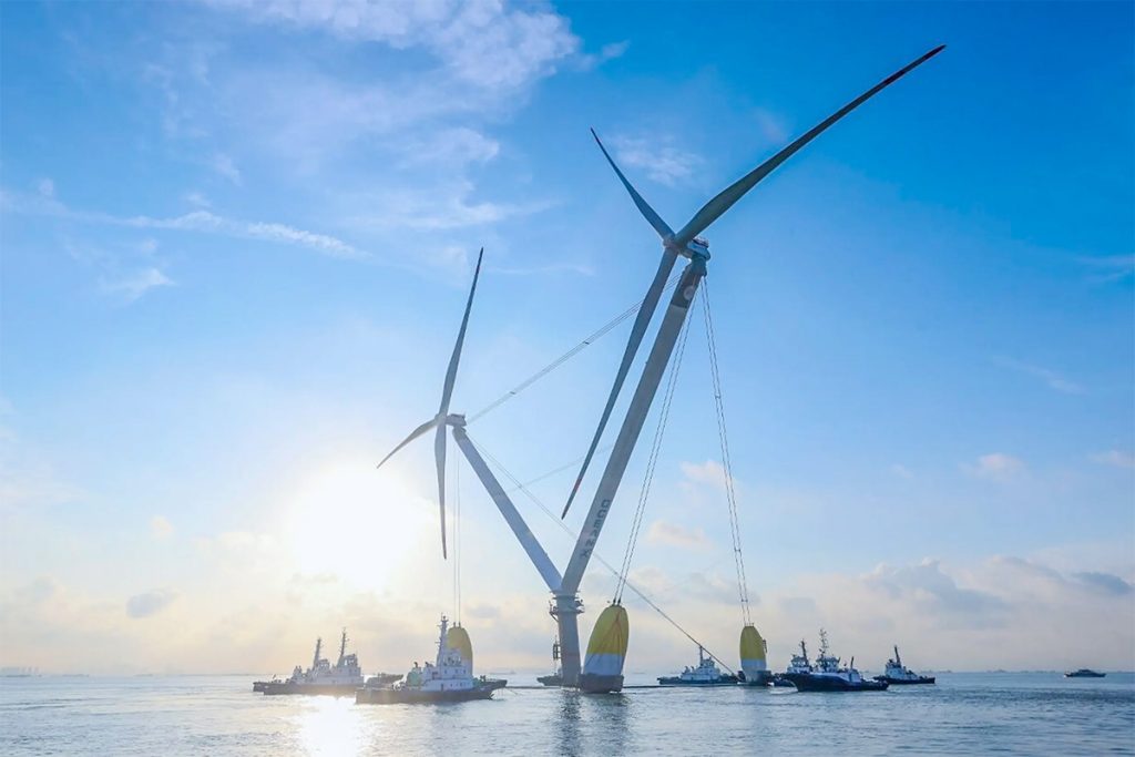 OceanX twin-rotor wind turbine embarks on historic offshore mission