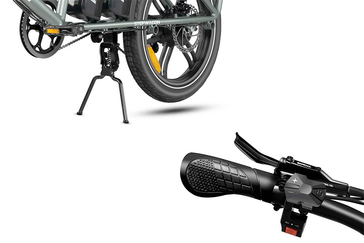 Mukkpet Stepwagon Cargo E-Bike Kickstand Twist Throttle