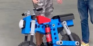 3D-printed LEGO Electric Motorbike