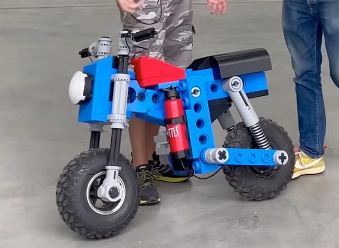 3D-printed LEGO Electric Motorbike