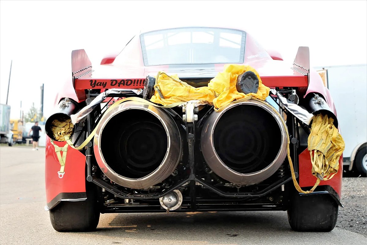 Insanity Jet-powered Car Rear View Twin Engines
