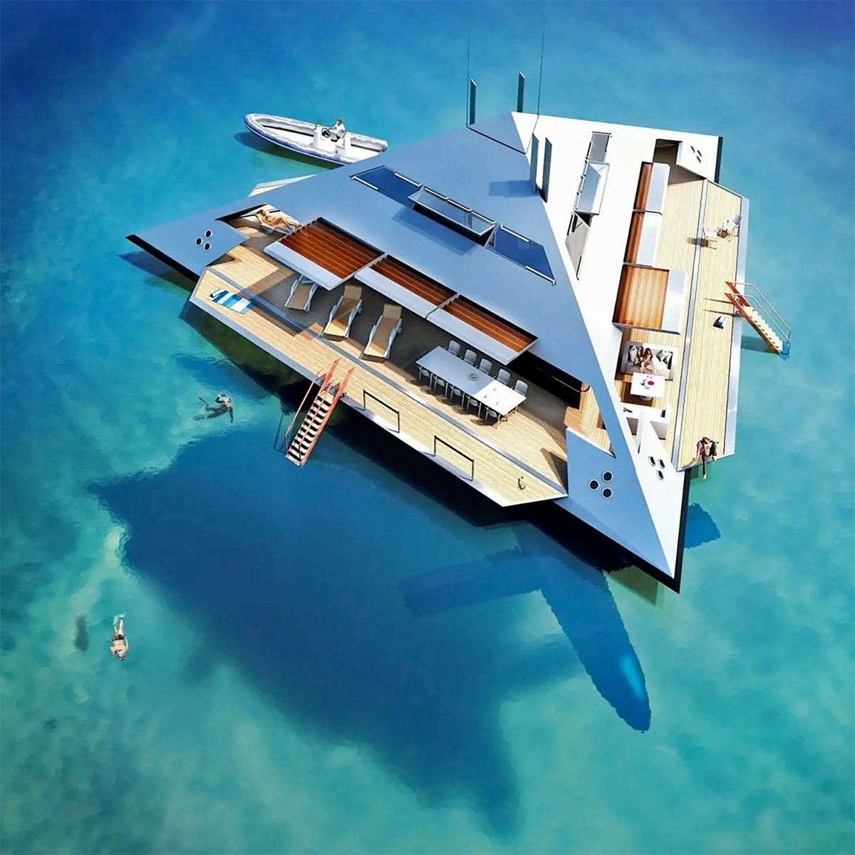 Tetrahedron Hydrofoiling Superyacht Decks