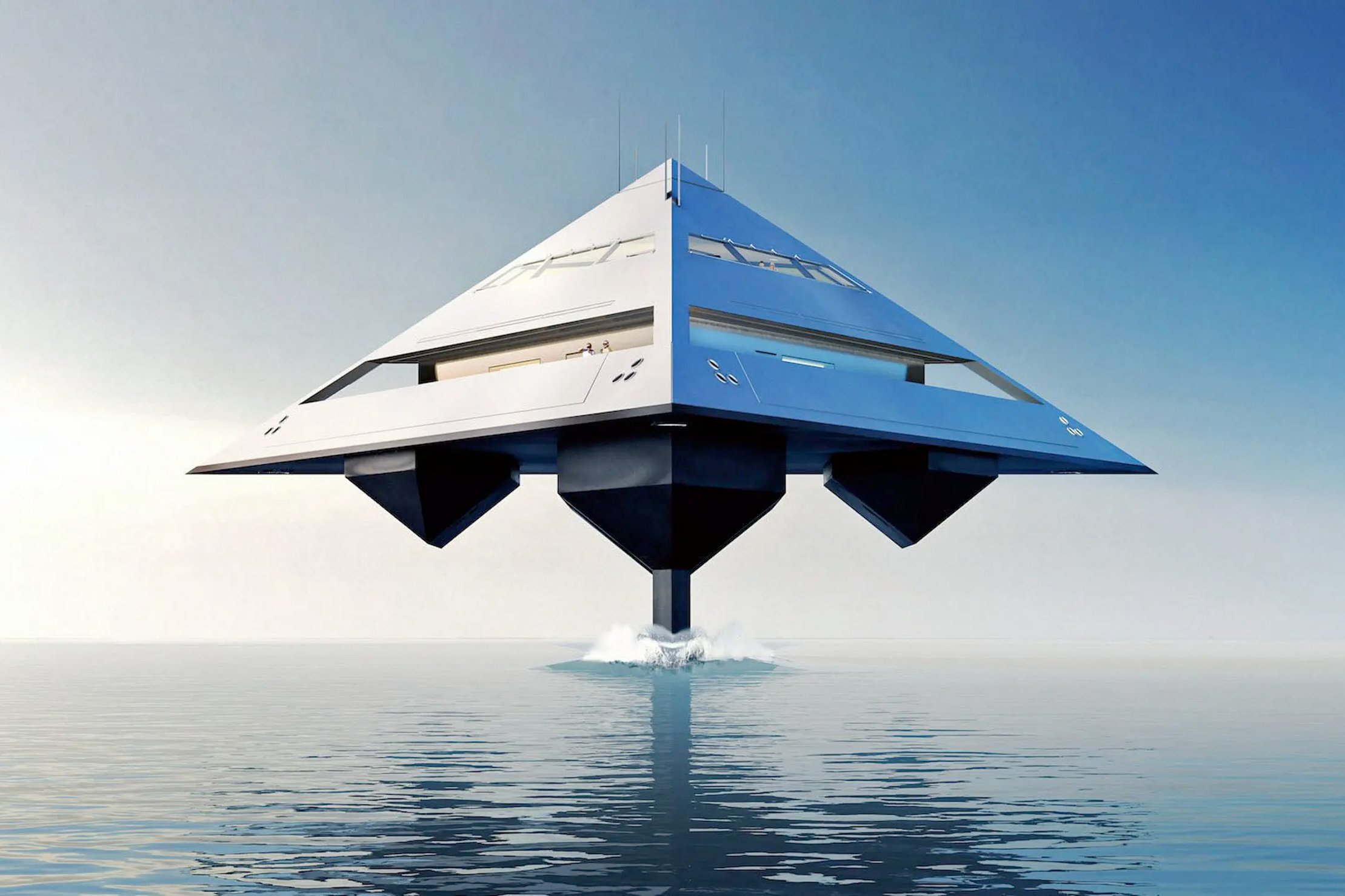 Tetrahedron Hydrofoiling Superyacht Evil Hideout