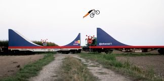 World-first Bike Flip on Moving Train