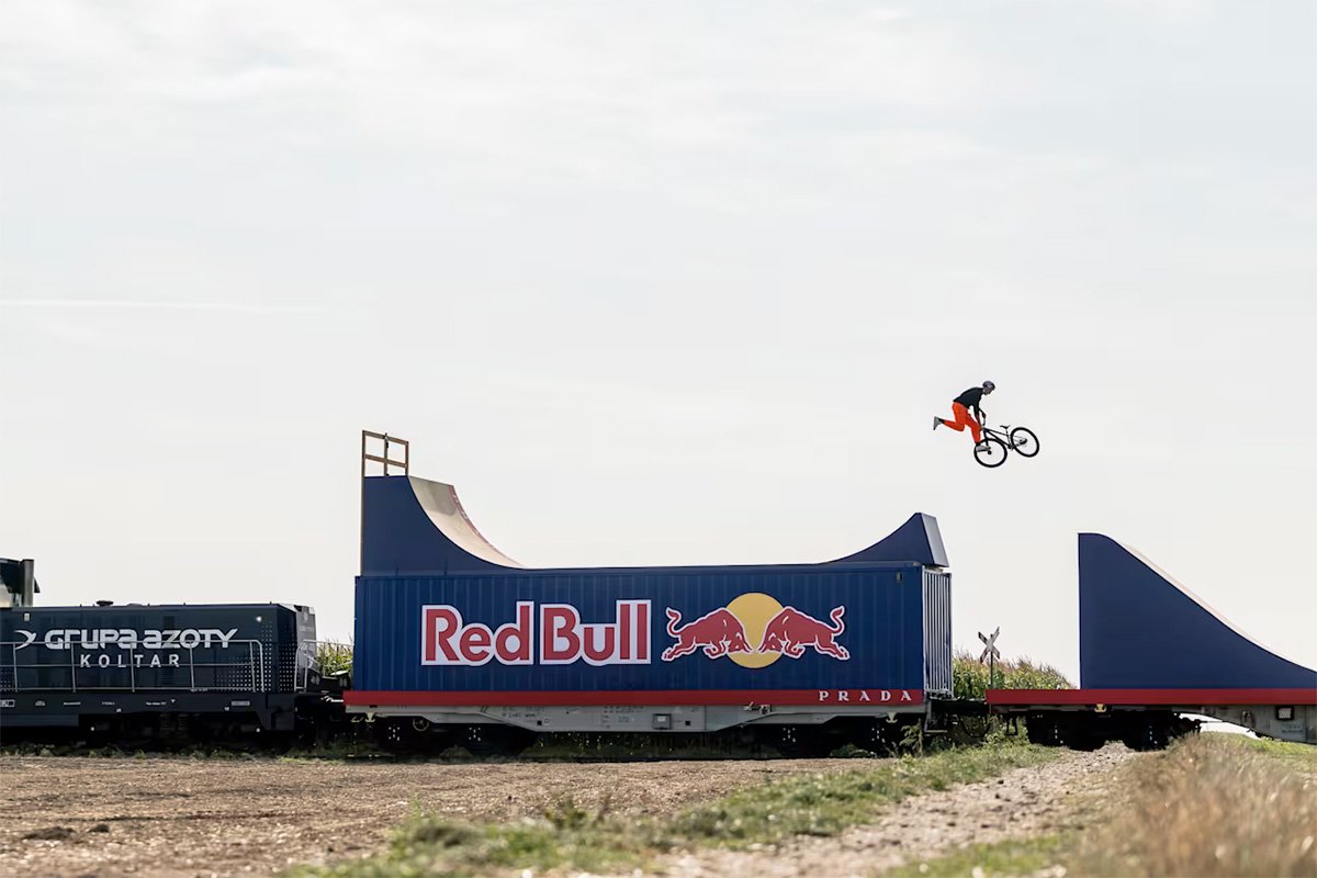 World-first Bike Flip on Moving Train Godziek Advice