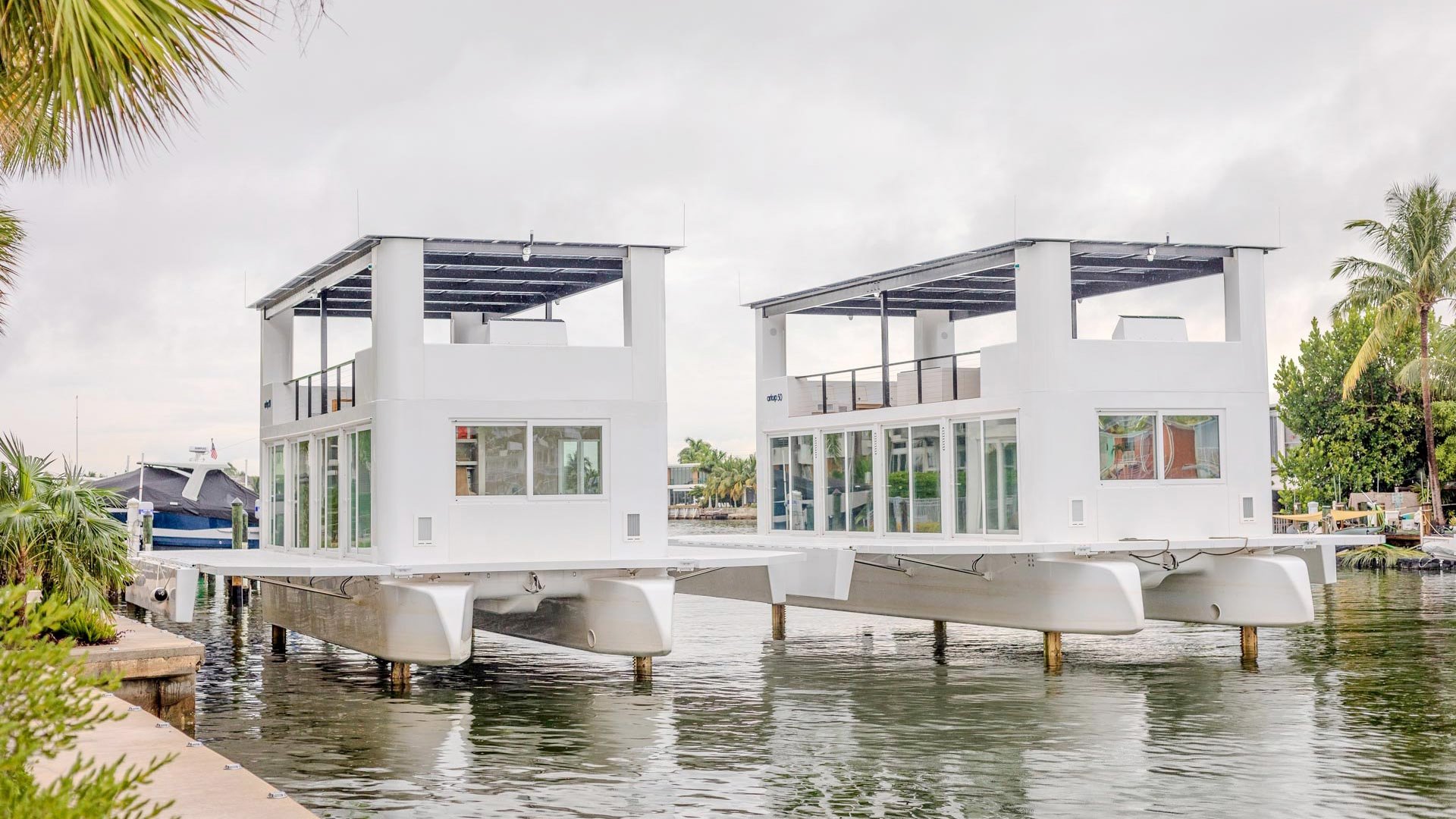 Arkup 50 Solar-electric Modular Houseboat Jack-up Anchoring