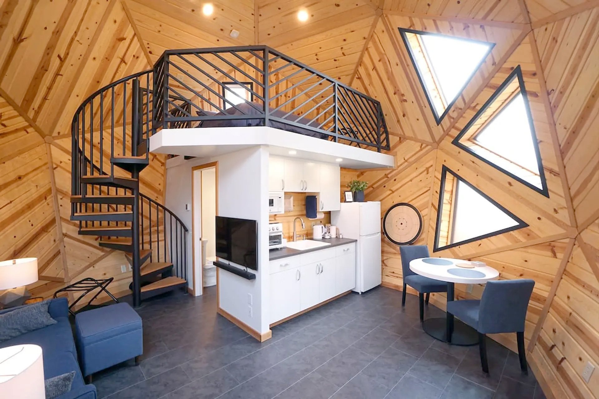 Dodeca Domes Pentakis Dodecahedron Tiny House Interior