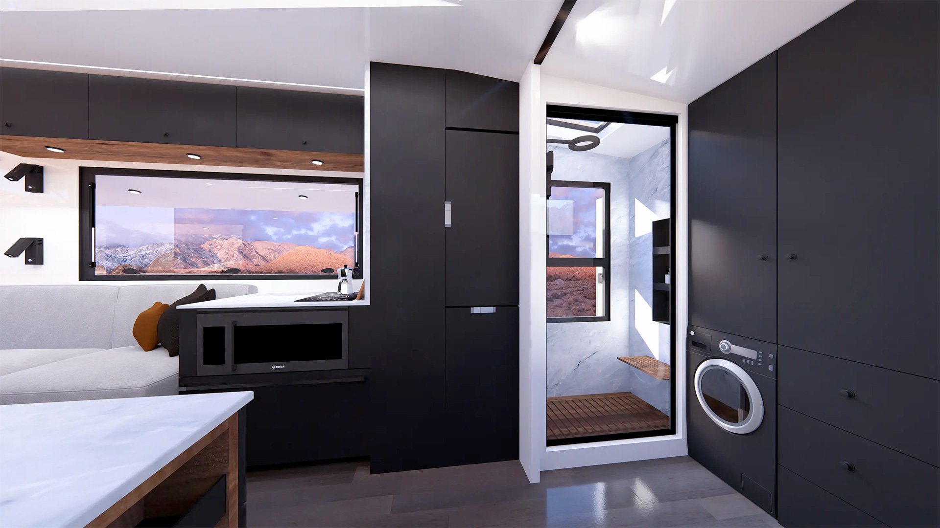 Living Vehicle Cybertrailer Bathroom