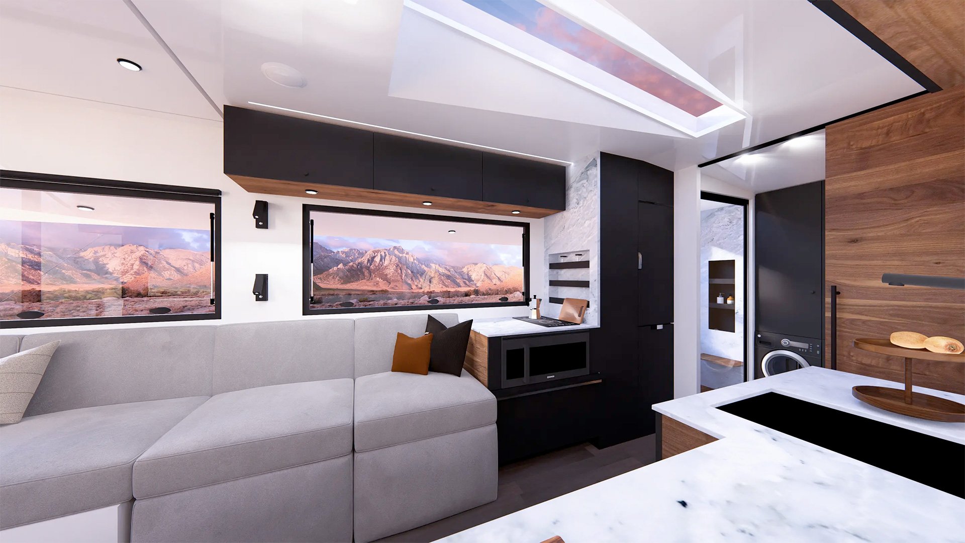 Living Vehicle Cybertrailer Kitchen