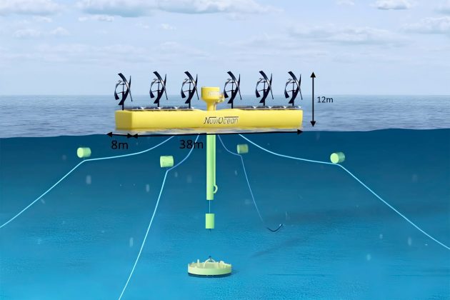 Hybrid energy raft combines wave, wind, and solar energy