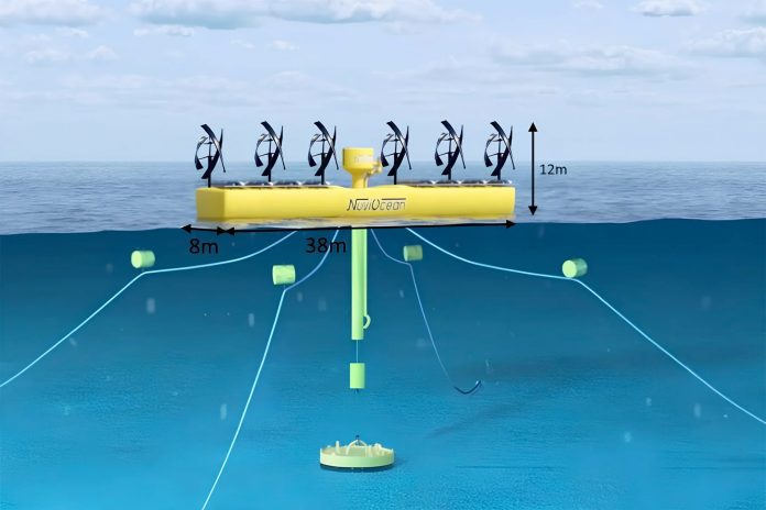 Hybrid energy raft combines wave, wind, and solar energy