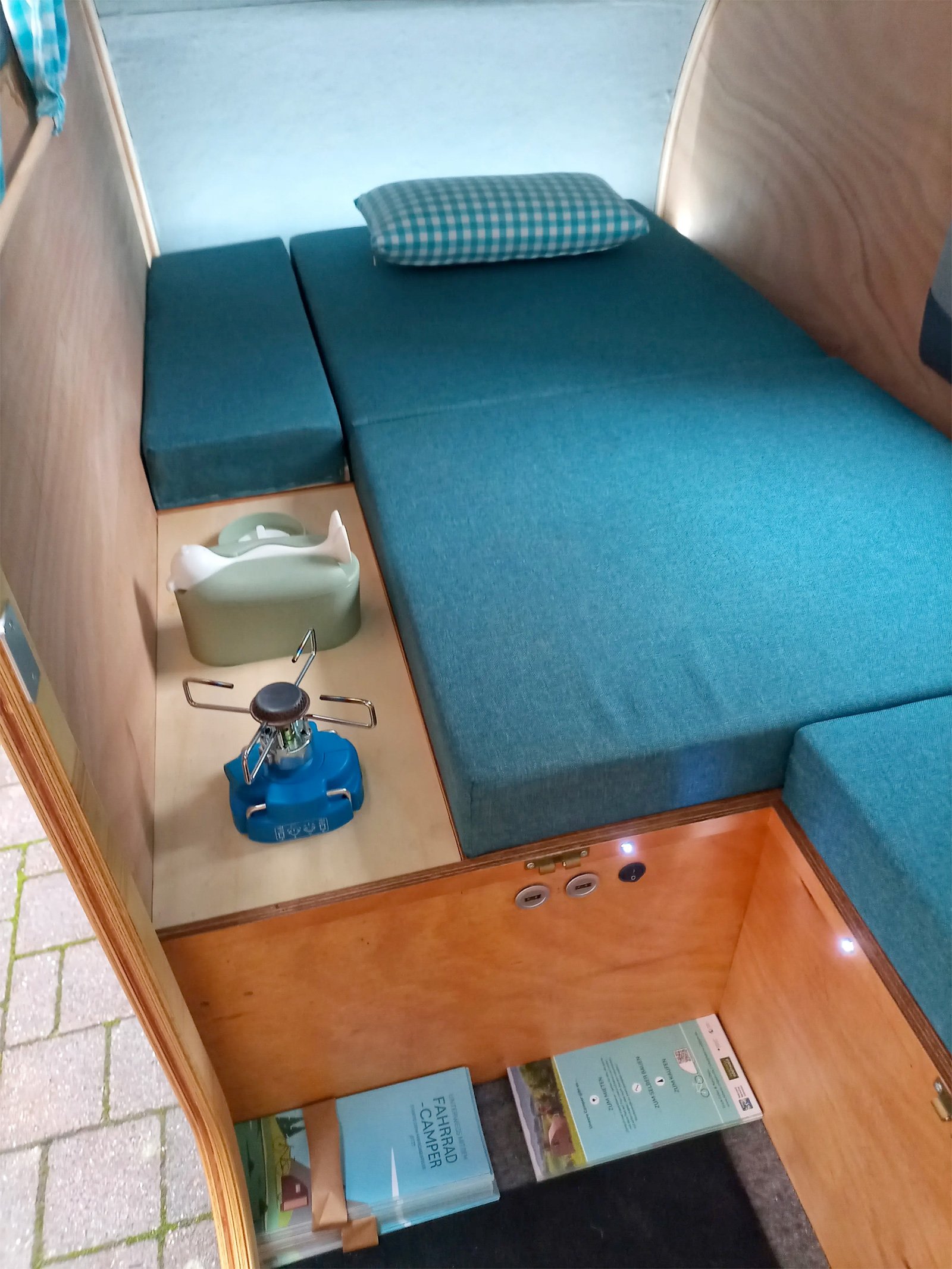 iwoody eBike-towable Wooden Trailer Bed
