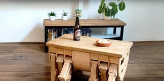 Carpentopod 12-legged Walking Wooden Table